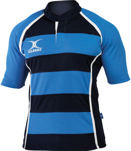 Gilbert Rugbyshirt Xact II Hoop Licht Blauw/Donker Blauw - XL