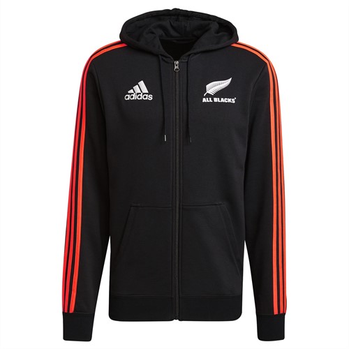 All Blacks rugby 3 stripes full zip hoodie